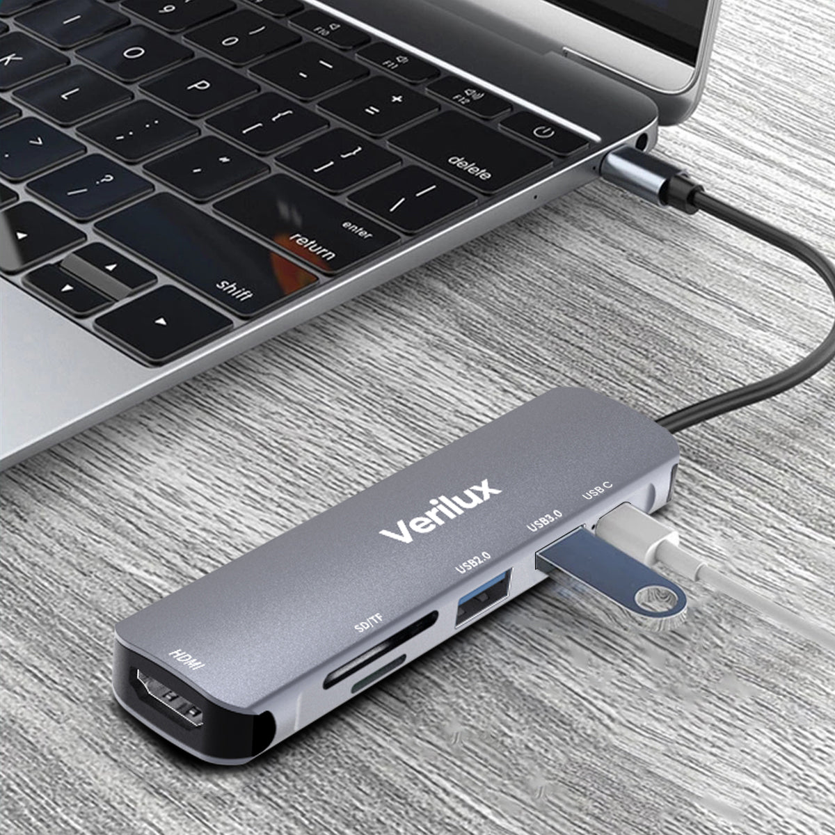 Eleboat® USB C Hub, 6 in 1 Portable Aluminum Multiport Adapter with 4K HDMI(30Hz), PD Power Delivery, USB 3.0, SD/Micro SD Card Reader, Type C Hub Eleboat® USB C Hub, 6 in 1 Portable Aluminum Multiport Adapter with 4K HDMI(30Hz), PD Power Delivery, USB 3.0, SD/Micro SD Card Reader, Type C Hub